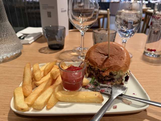 A reindeer burger
