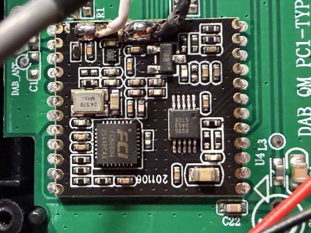 A DAB chip inside a radio