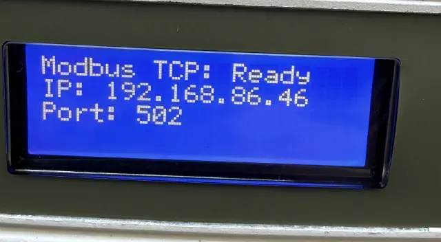 The modbus monitor screen