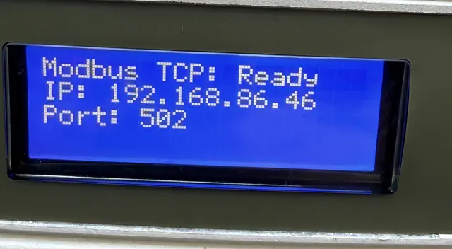 The modbus monitor screen
