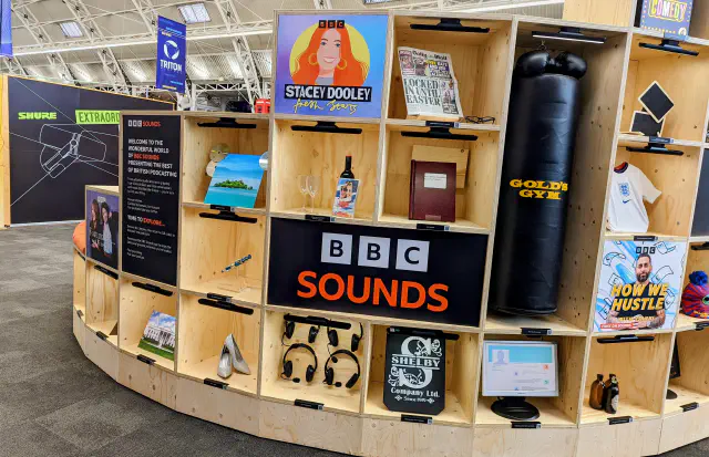 The BBC Sounds stand at the Podcast Show 2022