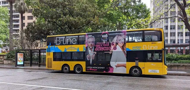 Kyle and Jackie O bus side advertising, Oct 2022