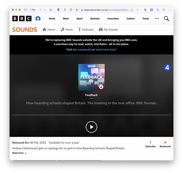 BBC Sounds outside the UK
