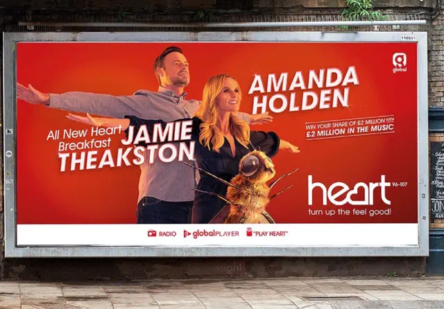 An outdoor ad for Heart in 2019