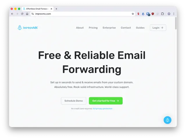 The homepage of improvmx