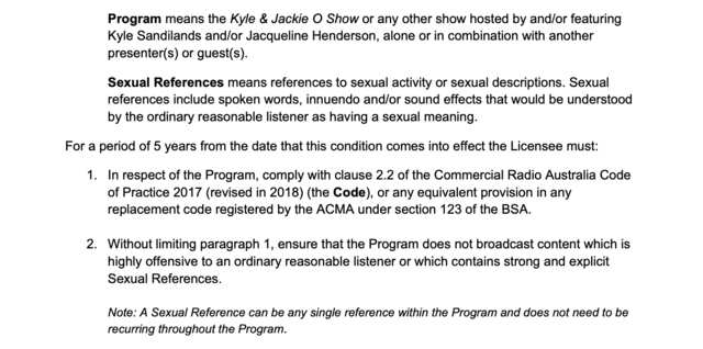 The licence conditions