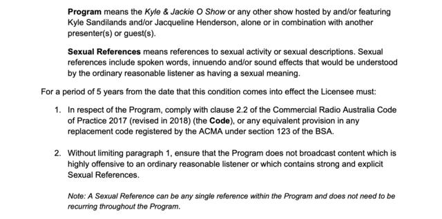 The licence conditions