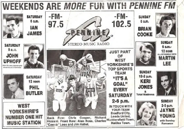 Pennine FM newspaper ad, from the early 1990s