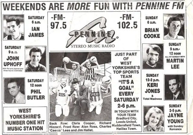 Pennine FM newspaper ad, from the early 1990s