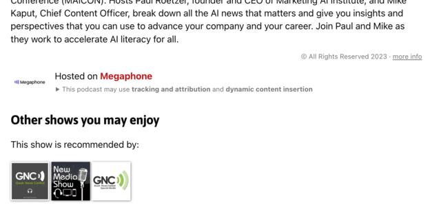 Example recommendations